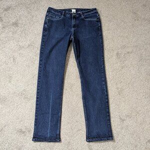 APPAREL COLLECTION Blue Stretch Denim Mid-Rise Straight Jeans; Size 34R